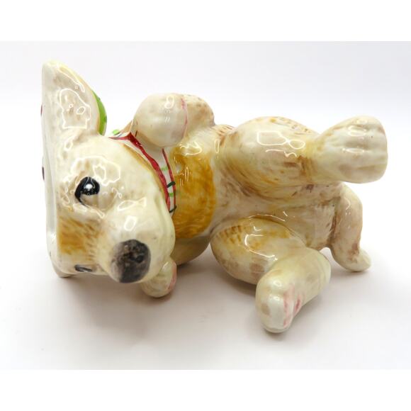 Fitz & Floyd Dear Santa Puppy Figurines Set of 2 Ceramic Christmas Holiday Decor - Picture 14 of 15